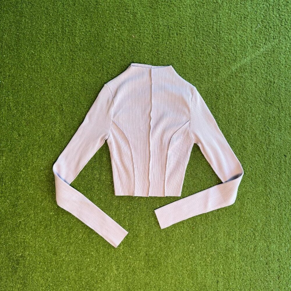 Pale Purple Ribbed Crop Top